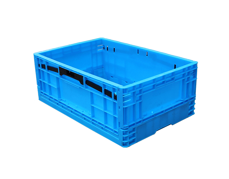600-230 Blue Plastic Collapsible Storage Box/Container, Folding Crates Storage