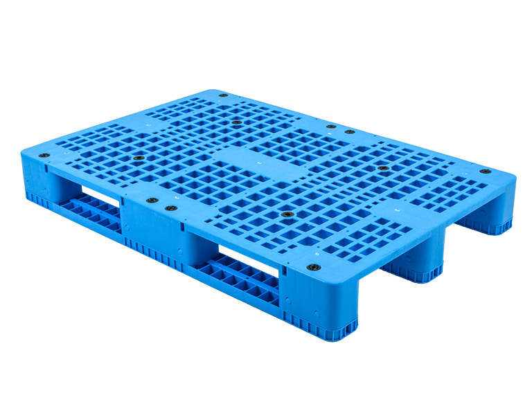 1208Heavy-duty grid surface and 6 runners plastic pallet