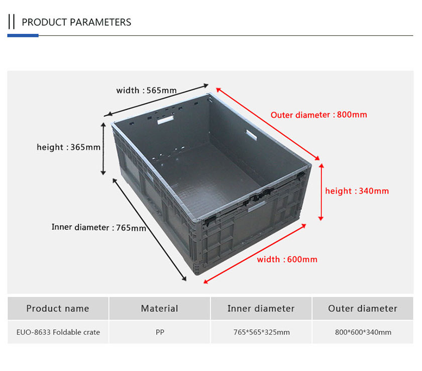 High quality foldable Plastic crate for home and office organization